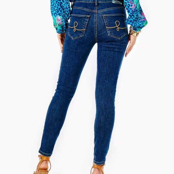 Lilly Pulitzer Eagan Hi-Rise Super Skinny Jeans authentic ankle fit size 10. NWT - Picture 2 of 5